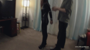 www.officeperils.com - Nichole Skye : Shiny Catsuit Hogtie  thumbnail