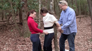 www.officeperils.com - Serene Isley & Elizabeth Andrews : Secretaries tied to trees thumbnail